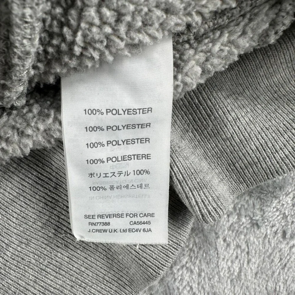 J Crew Quarter Zip Pullover Men M Gray Sweater Fleece Mock Neck Knit Jacket Coat